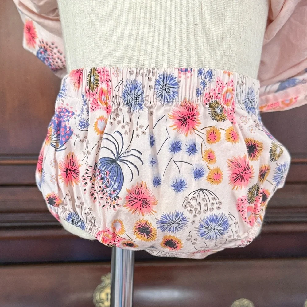 Tea Collection Floral Dress & Bloomers Set 18-24M Baby Girl Cotton EUC